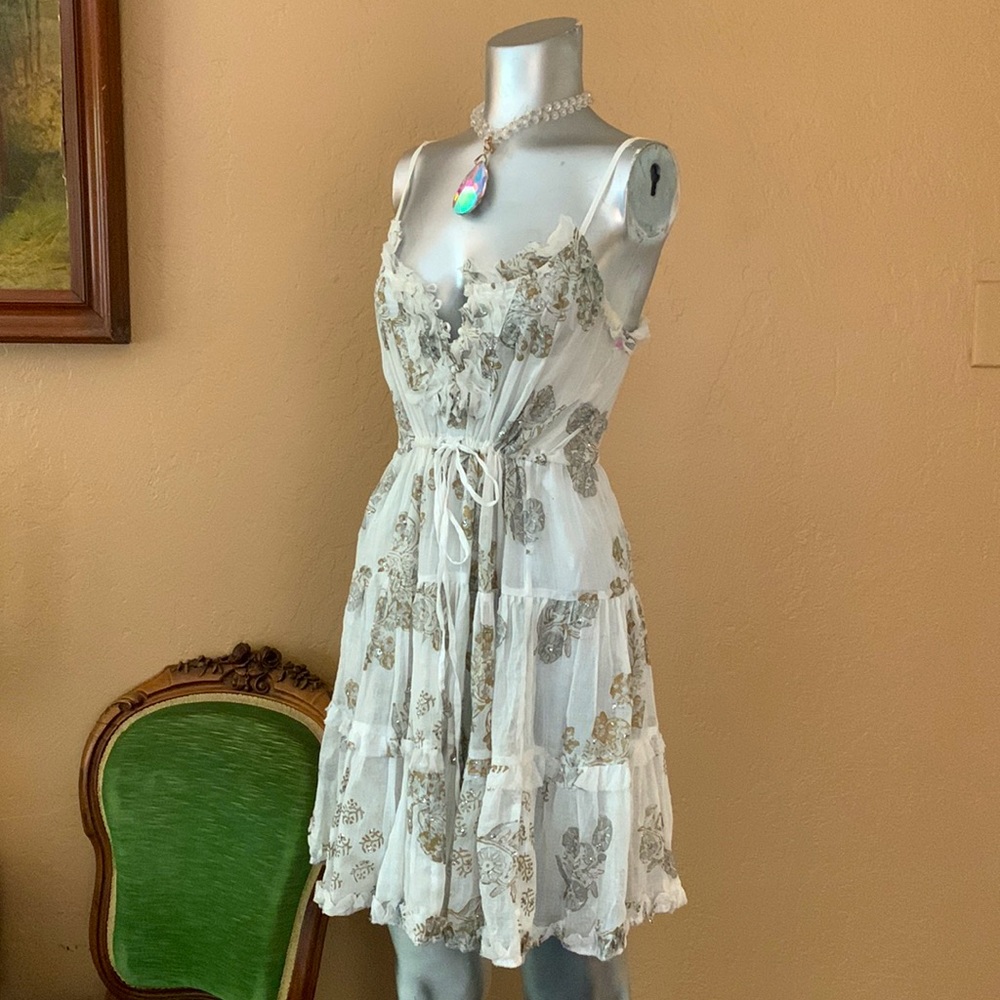 Juliett Dunn Sleeveless Floral Gorgeous Detailed Dress. Sz OS - Picture 3 of 9